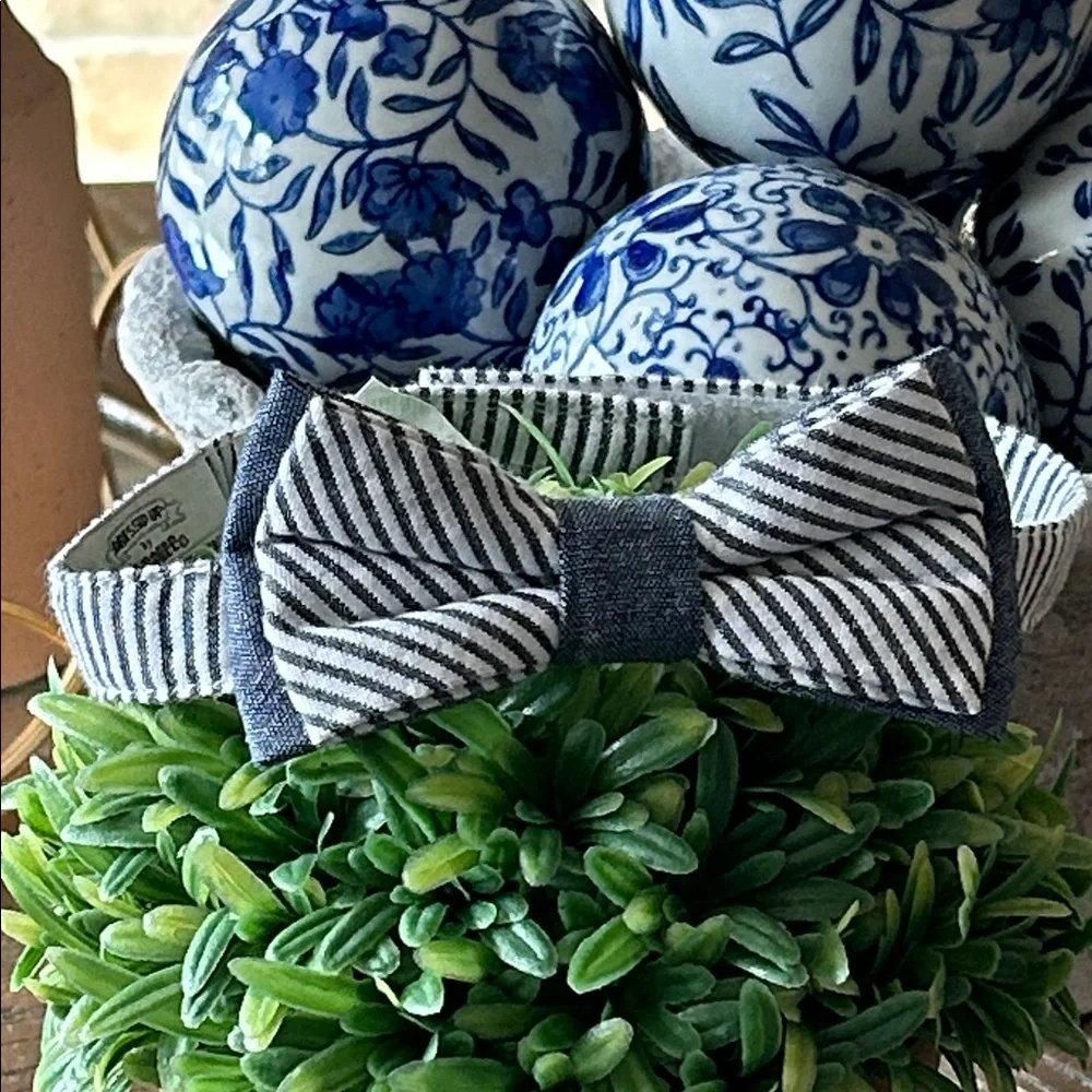 Gymboree Navy and White Striped Kids Bow Tie
